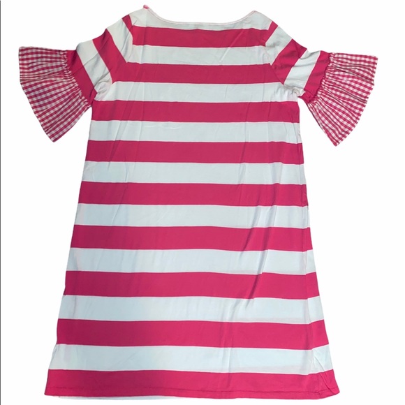Crown & Ivy Large Pink/White Striped Cotton Dress - Picture 3 of 10